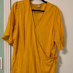 Old Navy Waist-Defined Bell-Sleeve Faux-Wrap Dress